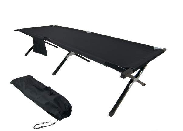 Portable Foldable Camping Bed with Bag Premium Black Travillax