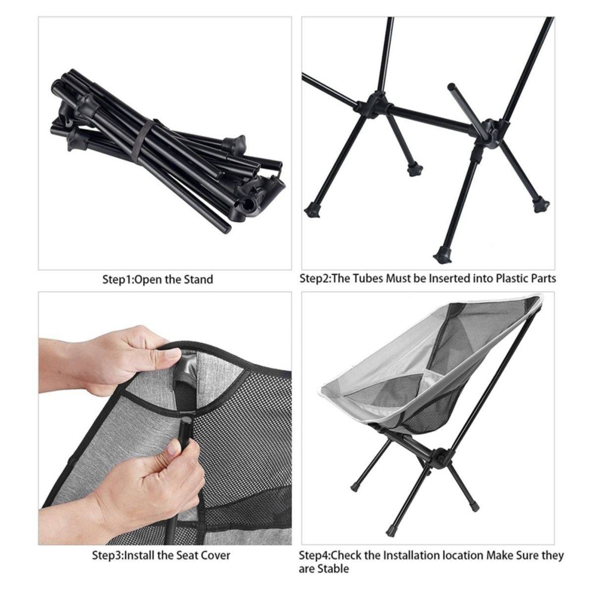 Lightweight Camping Moon Chair With Storage Bag (M)