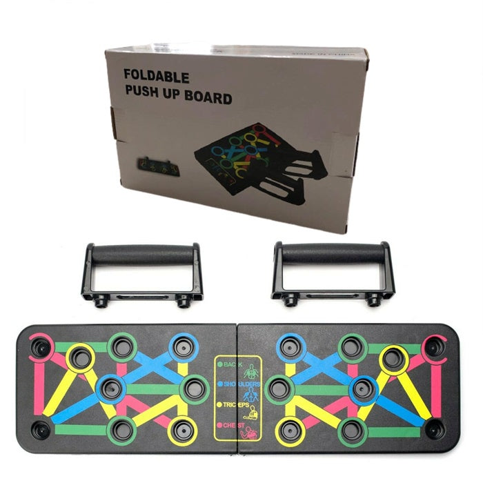 14 in 1 Foldable Push Up board [with 10-60kg Hand Trainer]