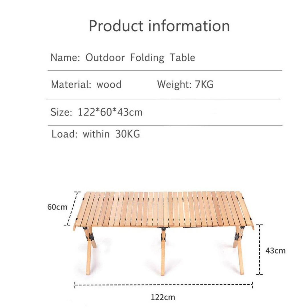 Luxury Camping Egg Roll Table (Pine Wood)