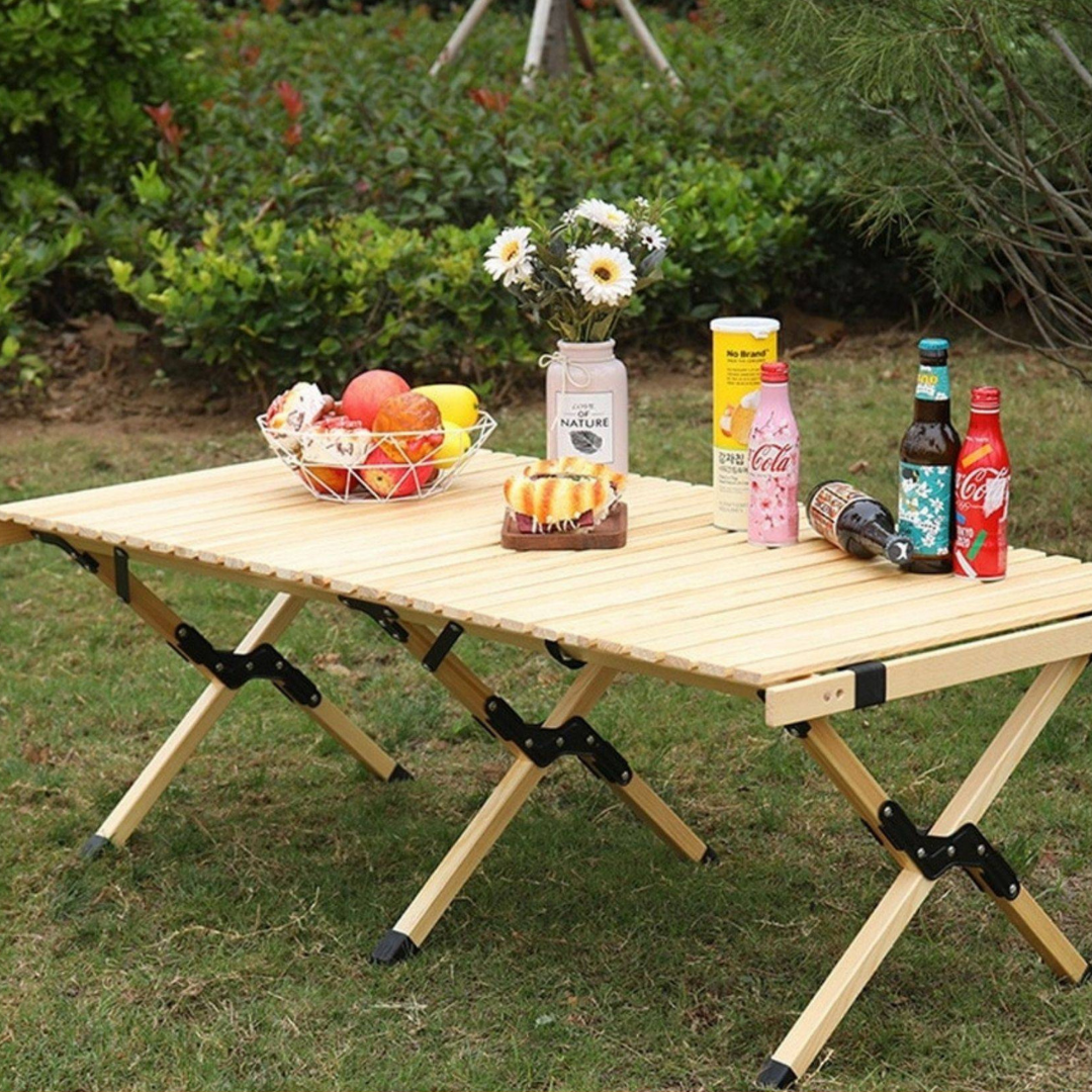 Luxury Camping Egg Roll Table (Pine Wood)