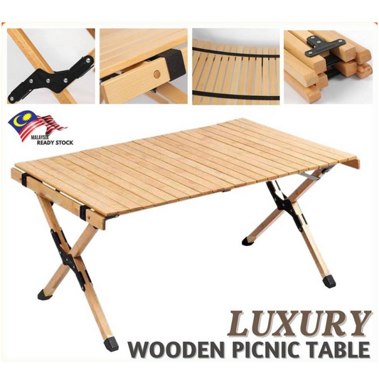 Luxury Camping Egg Roll Table (Pine Wood)