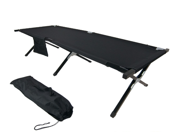 Portable Foldable Camping Bed with Bag (Premium Black)