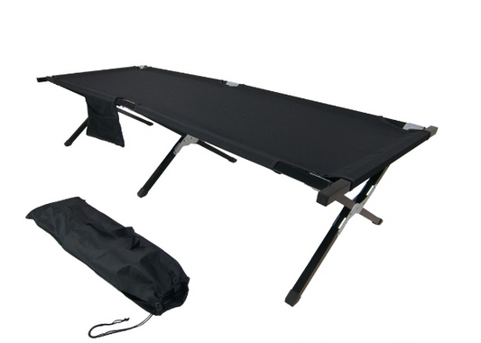 Portable Foldable Camping Bed with Bag (Premium Black)