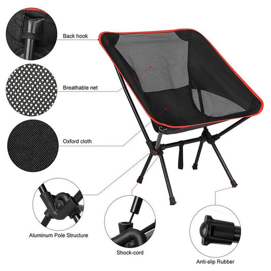 Lightweight Camping Moon Chair With Storage Bag (M)