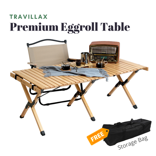 TRAVILLAX Premium Eggroll Table 120cm (Beech Wood)